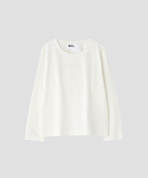 MHL.(エムエイチエル)の「DRY COTTON JERSEY TOP(Tシャツ/カットソー・レディース・ホワイト・2)」の4枚目の写真