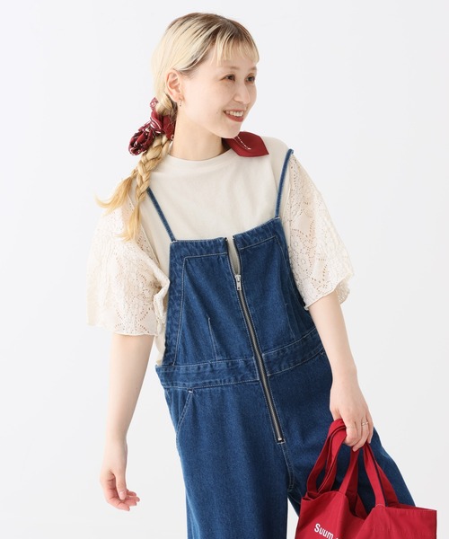 HEART MARKET(ハートマーケット)の「レース部分使いチュニック(Tシャツ/カットソー・レディース・ブラック/ナチュラル/ブルー/グリーン/チャコール・FREE)」の4枚目の写真