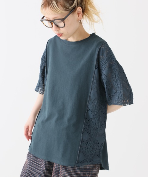 HEART MARKET(ハートマーケット)の「レース部分使いチュニック(Tシャツ/カットソー・レディース・ブラック/ナチュラル/ブルー/グリーン/チャコール・FREE)」の5枚目の写真