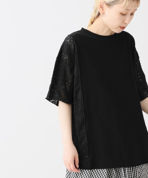 HEART MARKET(ハートマーケット)の「レース部分使いチュニック(Tシャツ/カットソー・レディース・ブラック/ナチュラル/ブルー/グリーン/チャコール・FREE)」の2枚目の写真