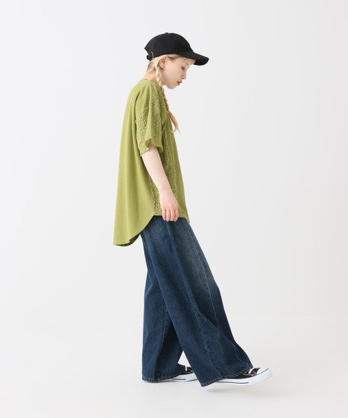 HEART MARKET(ハートマーケット)の「レース部分使いチュニック(Tシャツ/カットソー・レディース・ブラック/ナチュラル/ブルー/グリーン/チャコール・FREE)」の7枚目の写真