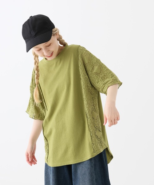 HEART MARKET(ハートマーケット)の「レース部分使いチュニック(Tシャツ/カットソー・レディース・ブラック/ナチュラル/ブルー/グリーン/チャコール・FREE)」の13枚目の写真
