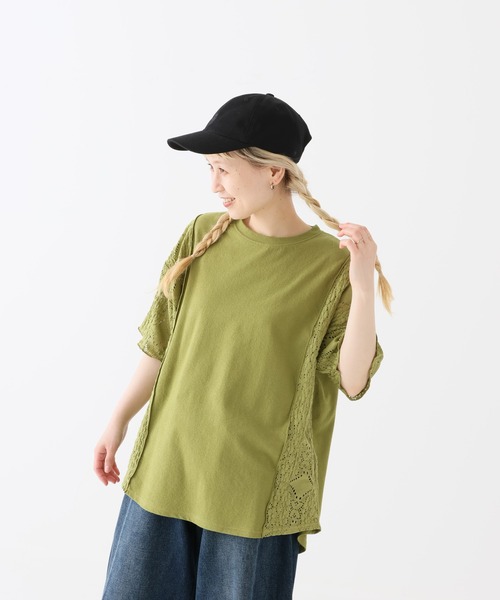 HEART MARKET(ハートマーケット)の「レース部分使いチュニック(Tシャツ/カットソー・レディース・ブラック/ナチュラル/ブルー/グリーン/チャコール・FREE)」の14枚目の写真