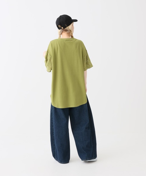 HEART MARKET(ハートマーケット)の「レース部分使いチュニック(Tシャツ/カットソー・レディース・ブラック/ナチュラル/ブルー/グリーン/チャコール・FREE)」の9枚目の写真