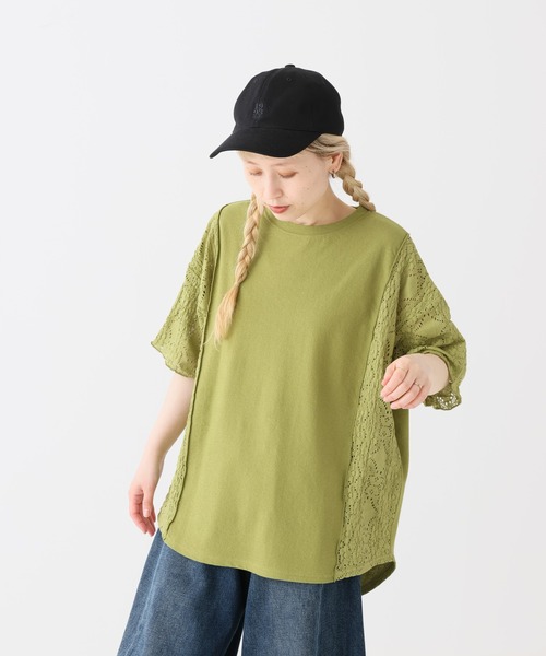 HEART MARKET(ハートマーケット)の「レース部分使いチュニック(Tシャツ/カットソー・レディース・ブラック/ナチュラル/ブルー/グリーン/チャコール・FREE)」の11枚目の写真