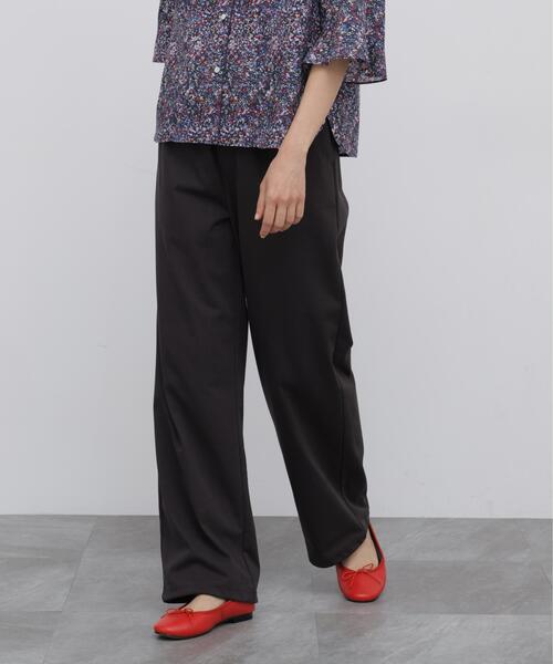 human woman(ヒューマンウーマン)の「《ウォッシャブル / リラックス / Good Price》バックメッシュジャージーストレートジョグパンツ(その他パンツ・レディース・グレー系その他/ベージュ・MEDIUM/LARGE)」の2枚目の写真