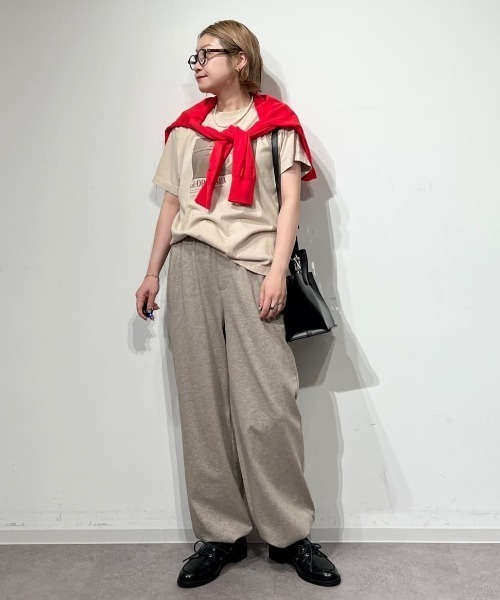 human woman(ヒューマンウーマン)の「《ウォッシャブル / リラックス / Good Price》バックメッシュジャージーストレートジョグパンツ(その他パンツ・レディース・グレー系その他/ベージュ・MEDIUM/LARGE)」の15枚目の写真
