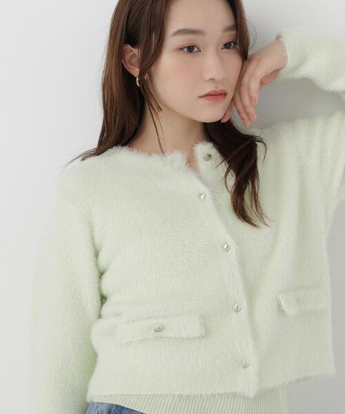 NATURAL BEAUTY BASIC(ナチュラルビューティーベーシック)の「シャギーアンサンブル(アンサンブル・レディース・ライトグリーン/ブルー/ブラウン/ベージュ・FREE)」の4枚目の写真