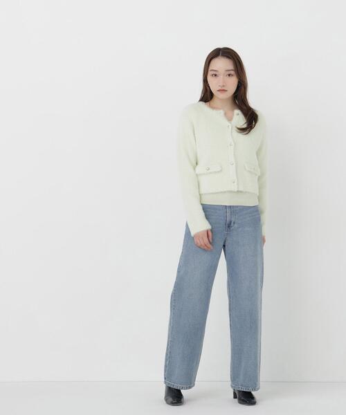 NATURAL BEAUTY BASIC(ナチュラルビューティーベーシック)の「シャギーアンサンブル(アンサンブル・レディース・ライトグリーン/ブルー/ブラウン/ベージュ・FREE)」の6枚目の写真