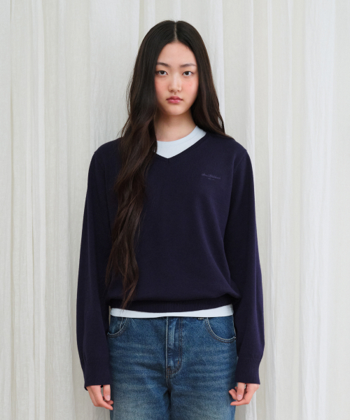 AMESWORLDWIDE（アメスワールドワイド）の「CLASSIC REGULAR V NECK KNIT NAVY（ニット/セーター・レディース・その他・FREE）」の4枚目の写真
