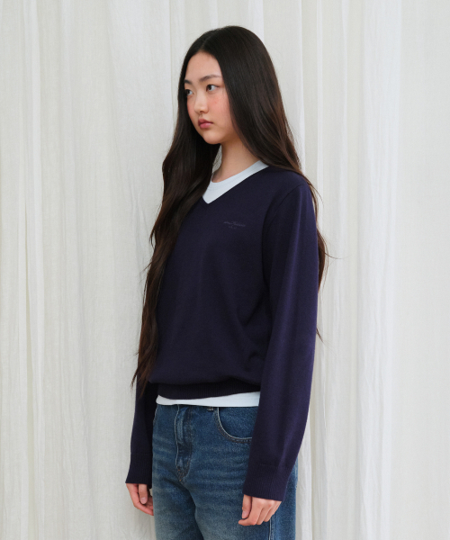 AMESWORLDWIDE（アメスワールドワイド）の「CLASSIC REGULAR V NECK KNIT NAVY（ニット/セーター・レディース・その他・FREE）」の5枚目の写真