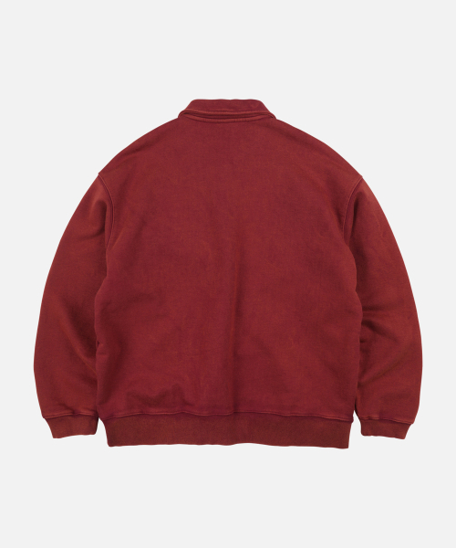 FRIZMWORKS（フリズムワークス）の「VINTAGE DYEING HALF ZIP SWEAT _ VINTAGE RED（スウェット・メンズ・その他・SMALL/MEDIUM/LARGE）」の2枚目の写真