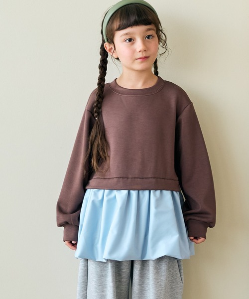 Piet(ピエット)の「裾バルーン プルオーバー(Tシャツ/カットソー・キッズ・ブラック/ブラウン・120/110/100/130)」の1枚目の写真