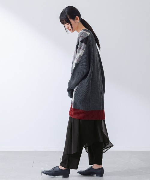 kOhAKU(コハク)の「アシメレイヤードサルエルパンツ(その他パンツ・レディース・チャコール・FREE)」の4枚目の写真