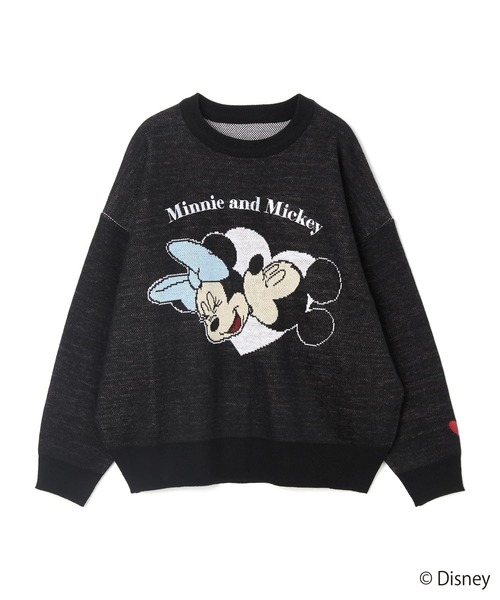 cross marche(クロスマルシェ)の「【Disney/ディズニー】ミッキー&ミニージャガードニットプルオーバー(ニット/セーター・レディース・アイボリー/ブラック・L/M/LL)」の2枚目の写真