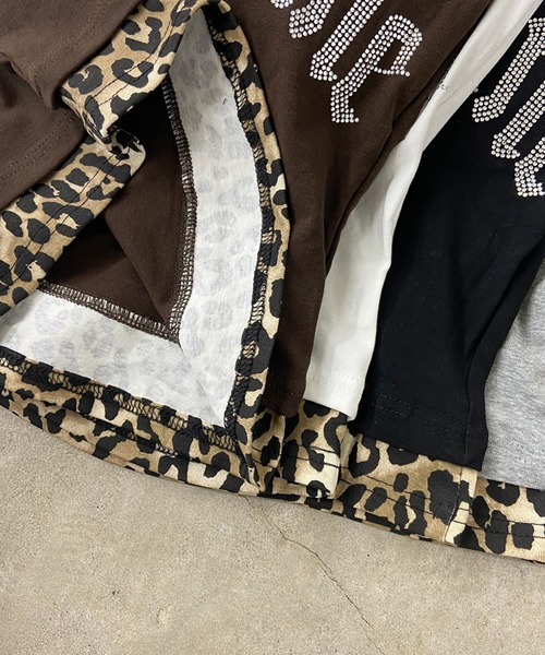 non-hedge（ノンヘッジ）の「ストーンロゴヒョウアンサンブル風ロンT（Tシャツ/カットソー・レディース・ブラック/グレー/ブラウン/オフホワイト・FREE）」の7枚目の写真