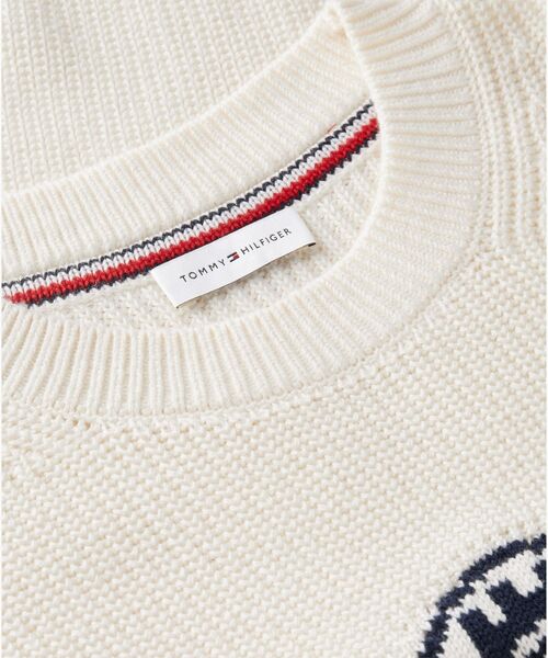 TOMMY HILFIGER（トミーヒルフィガー）の「コットンボートクルーネックレギュラーフィットセーター（ニット/セーター・レディース・ホワイト/ネイビー・SMALL/X-SMALL）」の6枚目の写真