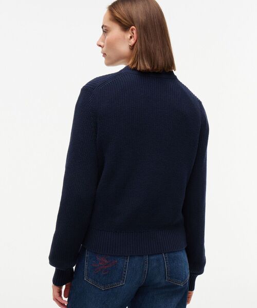 TOMMY HILFIGER（トミーヒルフィガー）の「コットンボートクルーネックレギュラーフィットセーター（ニット/セーター・レディース・ホワイト/ネイビー・SMALL/X-SMALL）」の11枚目の写真