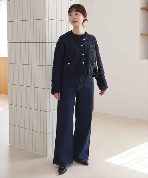 SLOBE IENA(スローブイエナ)の「《WEB限定/追加2》ツイードニットジャケット(カーディガン/ボレロ・レディース・ネイビー・FREE)」の8枚目の写真