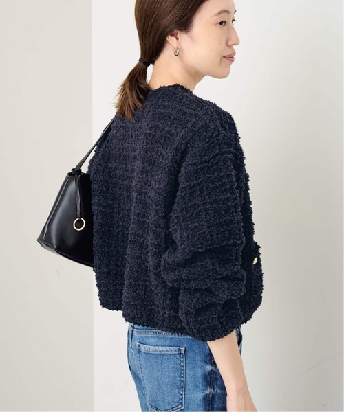 SLOBE IENA(スローブイエナ)の「《WEB限定/追加2》ツイードニットジャケット(カーディガン/ボレロ・レディース・ネイビー・FREE)」の7枚目の写真
