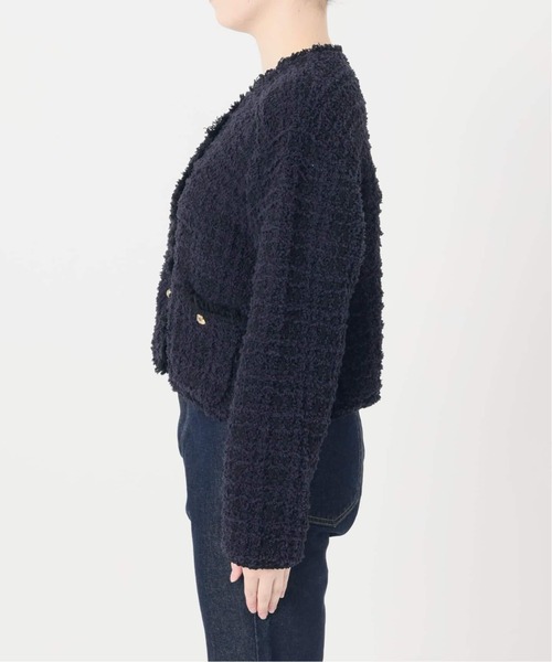 SLOBE IENA(スローブイエナ)の「《WEB限定/追加2》ツイードニットジャケット(カーディガン/ボレロ・レディース・ネイビー・FREE)」の22枚目の写真