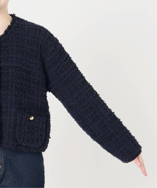 SLOBE IENA(スローブイエナ)の「《WEB限定/追加2》ツイードニットジャケット(カーディガン/ボレロ・レディース・ネイビー・FREE)」の13枚目の写真