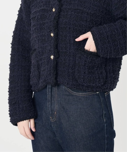 SLOBE IENA(スローブイエナ)の「《WEB限定/追加2》ツイードニットジャケット(カーディガン/ボレロ・レディース・ネイビー・FREE)」の14枚目の写真