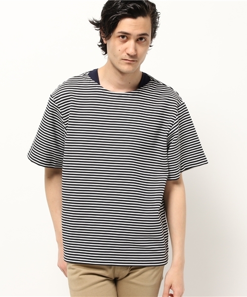 International Gallery BEAMS（インターナショナルギャラリービームス）の「TA CA Si / ビッグシルエット ボーダーＴシャツ（Tシャツ/カットソー・メンズ・ネイビー/ブラック・44/46/48）」の2枚目の写真