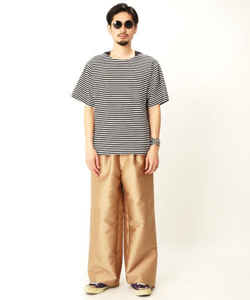 International Gallery BEAMS（インターナショナルギャラリービームス）の「TA CA Si / ビッグシルエット ボーダーＴシャツ（Tシャツ/カットソー・メンズ・ネイビー/ブラック・44/46/48）」の5枚目の写真