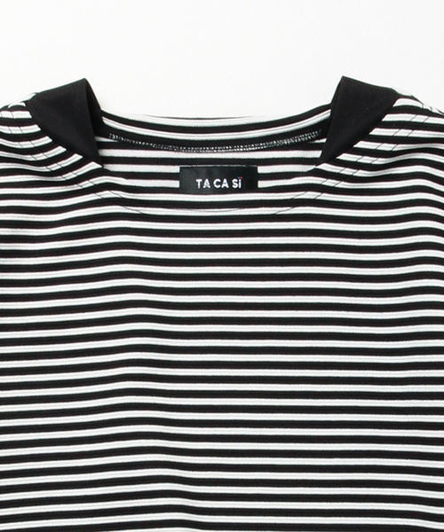 International Gallery BEAMS（インターナショナルギャラリービームス）の「TA CA Si / ビッグシルエット ボーダーＴシャツ（Tシャツ/カットソー・メンズ・ネイビー/ブラック・44/46/48）」の10枚目の写真