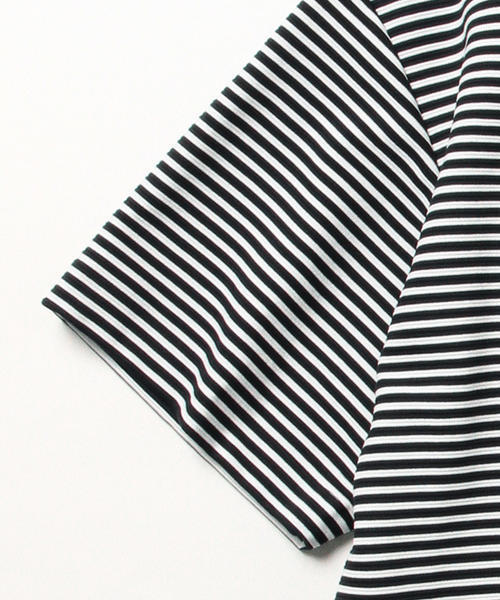 International Gallery BEAMS（インターナショナルギャラリービームス）の「TA CA Si / ビッグシルエット ボーダーＴシャツ（Tシャツ/カットソー・メンズ・ネイビー/ブラック・44/46/48）」の9枚目の写真