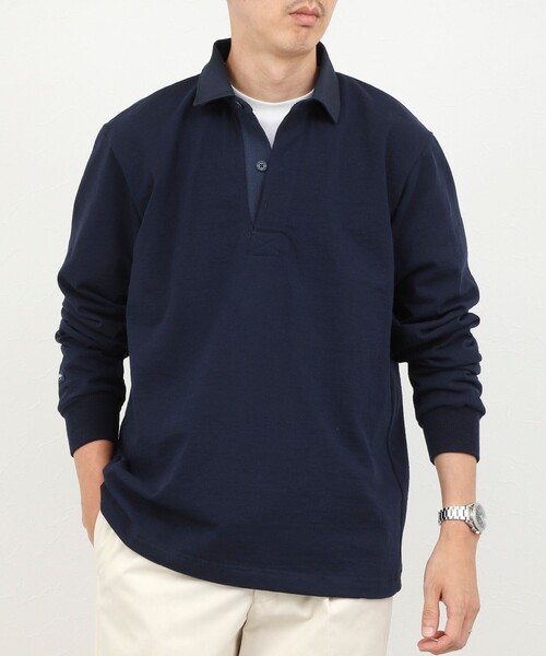 Barbarian(バーバリアン)の「【BARBARIAN/バーバリアン】別注 8オンス ラガーシャツ 26AW(Tシャツ/カットソー・メンズ・ネイビー/ホワイト系その他・M/L/XL)」の2枚目の写真