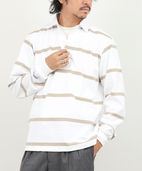 Barbarian(バーバリアン)の「【BARBARIAN/バーバリアン】別注 8オンス ラガーシャツ 26AW(Tシャツ/カットソー・メンズ・ネイビー/ホワイト系その他・M/L/XL)」の3枚目の写真