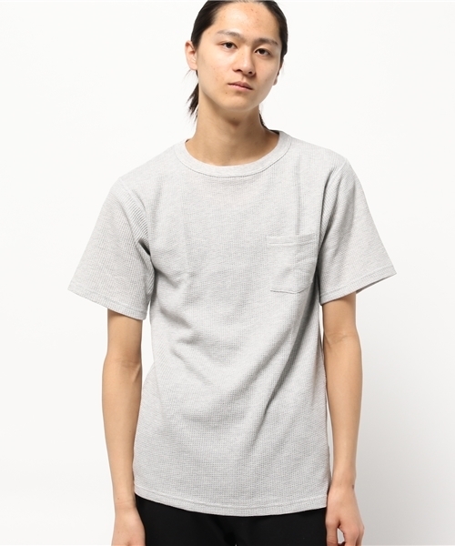 Abiding Aim(アバイディングエイム)の「【JEMORGAN】サーマル半袖クルーネットポケットTシャツ(Tシャツ/カットソー・メンズ・ブラック/オフホワイト/ホワイト/ネイビー/トップグレー・SMALL/LARGE/MEDIUM/X-LARGE)」の4枚目の写真