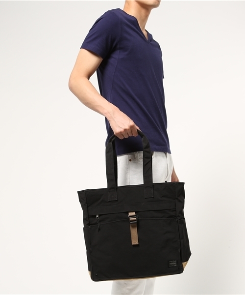 HEAD PORTER（ヘッドポーター）の「JACKSON/TOTE BAG（トートバッグ・メンズ・ネイビー/ブラック/レッド・FREE）」の14枚目の写真