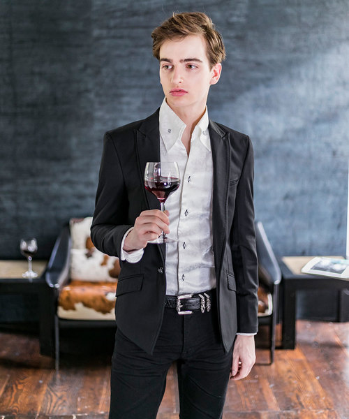 Buffalo Bobs（バッファローボブズ）の「GEMINI(ジェミニ）レイヤードピークドラペル テーラードジャケット（テーラードジャケット・メンズ・ブラック/ストライプ/チェック/ホワイト/マルチ/Nat・1/S/3/L/2/M）」の8枚目の写真