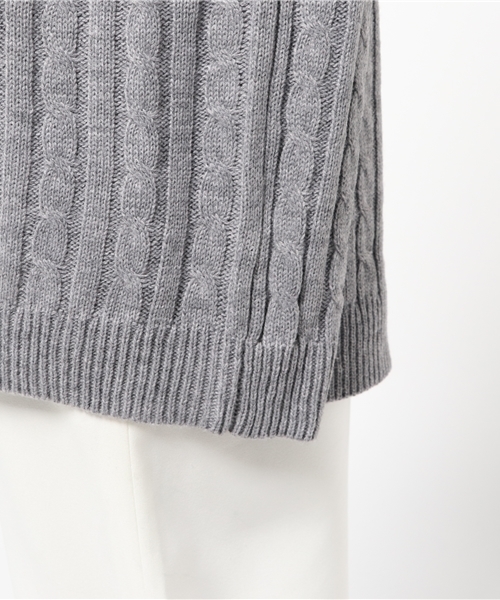 PUNYUS（プニュズ）の「ケーブルニット（ニット/セーター・レディース・ワイン/ベージュ/杢グレー/ダークグリーン/オフホワイト/マスタード・2/4/1/3）」の12枚目の写真