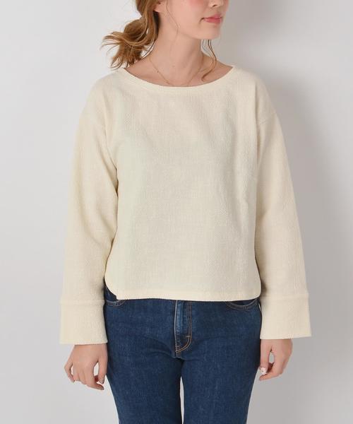 SHIPS(シップス)の「ぷくぷくジャージープルオーバー◇(Tシャツ/カットソー・レディース・オフホワイト/ブラック/ピンク・ONE SIZE)」の8枚目の写真