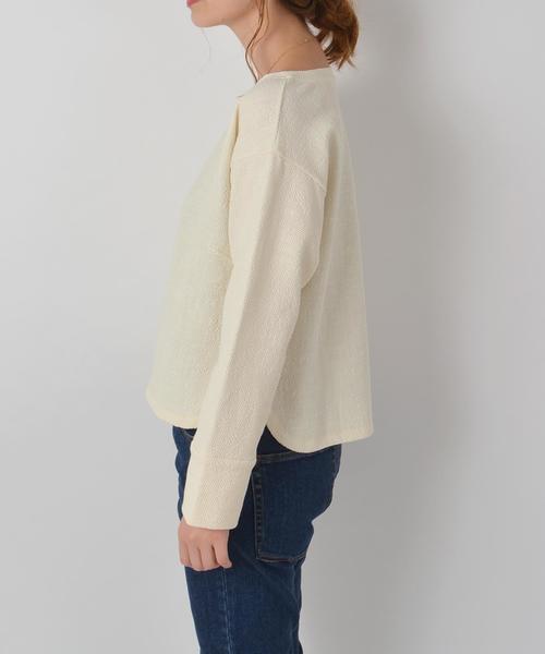 SHIPS(シップス)の「ぷくぷくジャージープルオーバー◇(Tシャツ/カットソー・レディース・オフホワイト/ブラック/ピンク・ONE SIZE)」の9枚目の写真