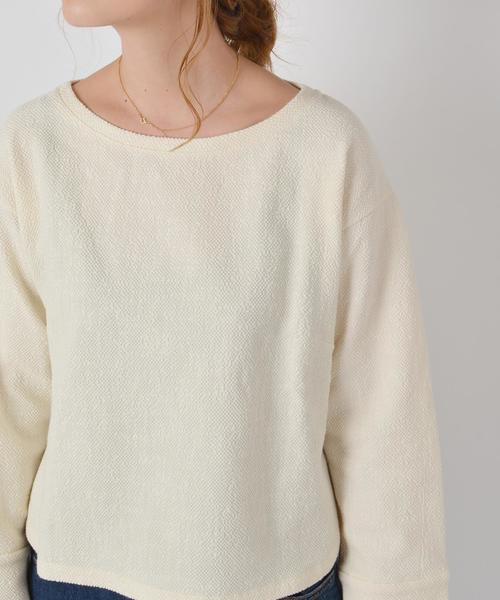 SHIPS(シップス)の「ぷくぷくジャージープルオーバー◇(Tシャツ/カットソー・レディース・オフホワイト/ブラック/ピンク・ONE SIZE)」の11枚目の写真