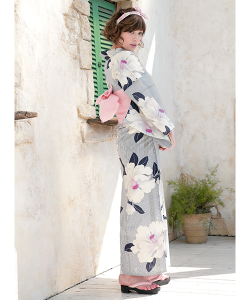 bonheur saisons（ボヌールセゾン）の「浴衣3点セット （浴衣＋帯＋下駄）「bonheur saisons/ボヌールセゾン」（浴衣・レディース・ネイビー/ブルー系その他3/ブルー系その他2/ブルー系その他4/ブルー系その他/ブルー系その他5・FREE/フリー）」の10枚目の写真