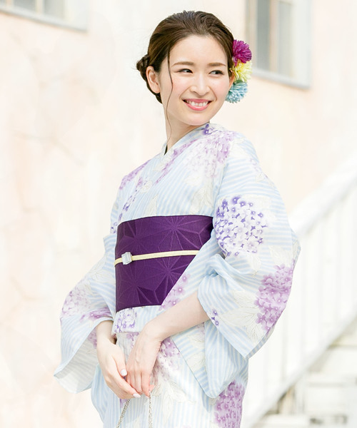 bonheur saisons（ボヌールセゾン）の「浴衣3点セット （浴衣＋帯＋下駄）「bonheur saisons/ボヌールセゾン」（浴衣・レディース・ネイビー/ブルー系その他3/ブルー系その他2/ブルー系その他4/ブルー系その他/ブルー系その他5・FREE/フリー）」の5枚目の写真