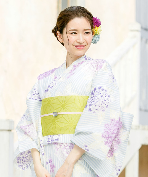 bonheur saisons（ボヌールセゾン）の「浴衣3点セット （浴衣＋帯＋下駄）「bonheur saisons/ボヌールセゾン」（浴衣・レディース・ネイビー/ブルー系その他3/ブルー系その他2/ブルー系その他4/ブルー系その他/ブルー系その他5・FREE/フリー）」の6枚目の写真