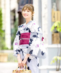 浴衣3点セット (浴衣+帯+下駄)「bonheur saisons/ボヌールセゾン」