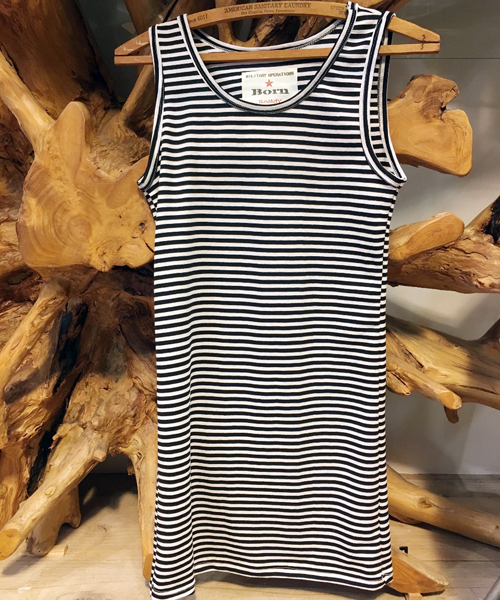 Born（ボーン）の「Born Border Long Tank Top/ボーンボーダーロングタンクトップ（タンクトップ・レディース・ブラック/ブルー/ネイビー・FREE）」の2枚目の写真