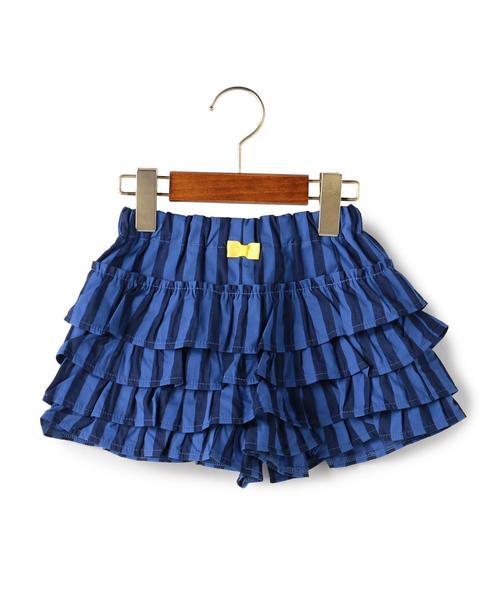 green label relaxing(グリーンレーベルリラクシング)の「【キッズ】GLR ティアード キュロット ◆(その他パンツ・キッズ・ホワイト/ネイビー・95cm/105cm/115cm/125cm/135cm)」の2枚目の写真