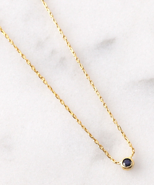 ANEMONE（アネモネ）の「ゴールドフレームの誕生石ネックレス（ネックレス・レディース・ワイン/パープル/ダークブルー/イエロー/ブルー/ピンク/ライトグリーン/グリーン/ライトブルー/クリア/ホワイト/レッド・FREE）」の6枚目の写真