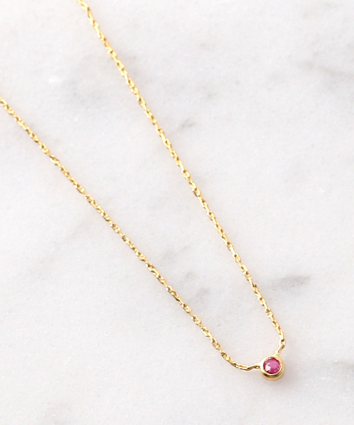 ANEMONE（アネモネ）の「ゴールドフレームの誕生石ネックレス（ネックレス・レディース・ワイン/パープル/ダークブルー/イエロー/ブルー/ピンク/ライトグリーン/グリーン/ライトブルー/クリア/ホワイト/レッド・FREE）」の11枚目の写真