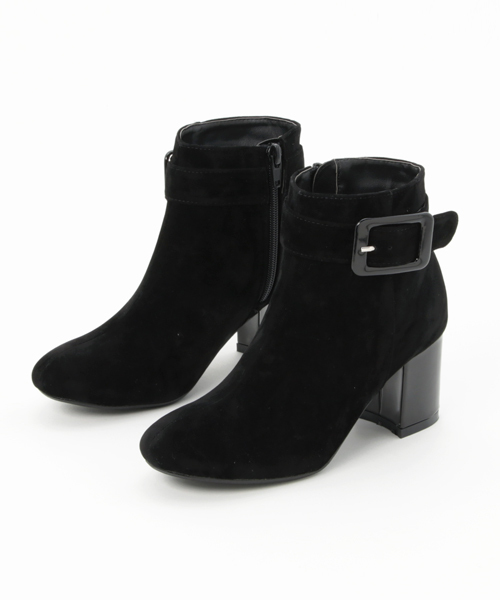 Green Parks(グリーンパークス)の「・ベルト付きショートブーツ(ブーツ・レディース・グレー/ブラック/ボルドー・L/S/M)」の2枚目の写真