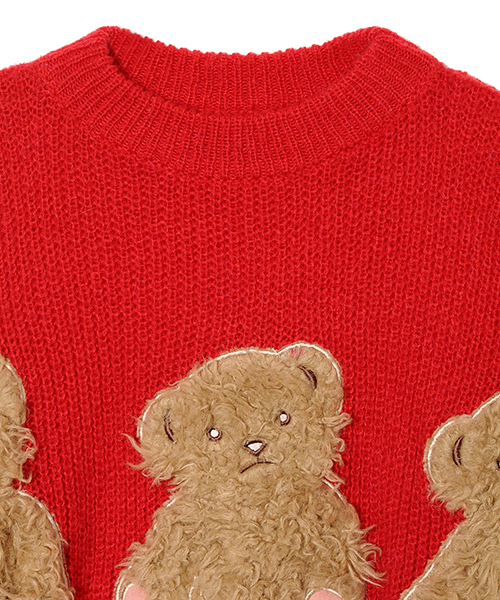 Candy Stripper HILARIOUS BEAR ニット セーター 赤 Candy Stripper（キャンディストリッパー）の「CANDY BEARS KNIT